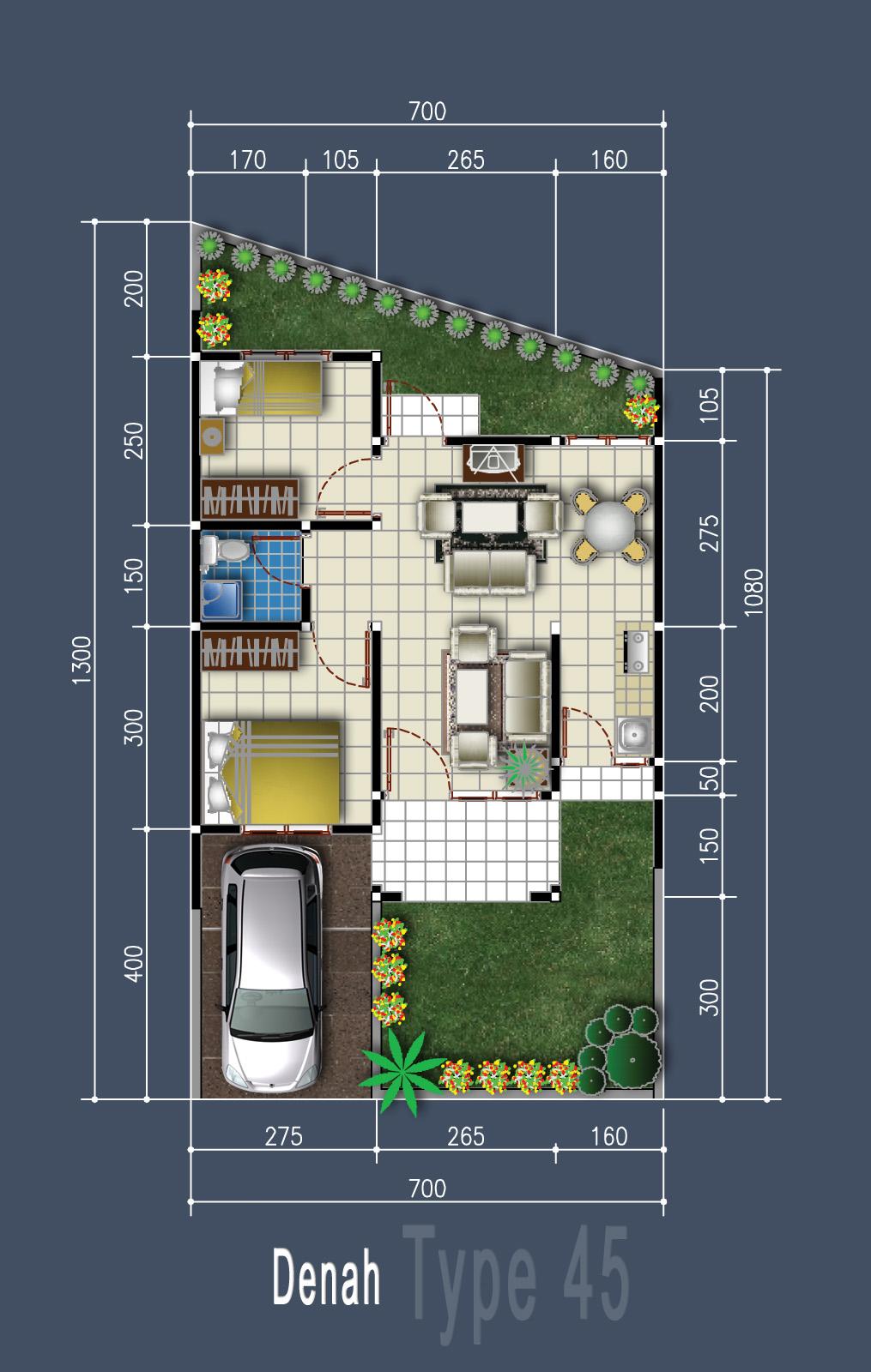 Desain Rumah Minimalis Luas Tanah 105 M2