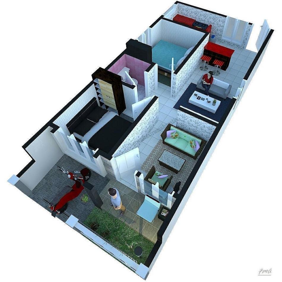 Model Rumah Minimalis Dua Lantai Persegi Panjang - Gambar Design Rumah