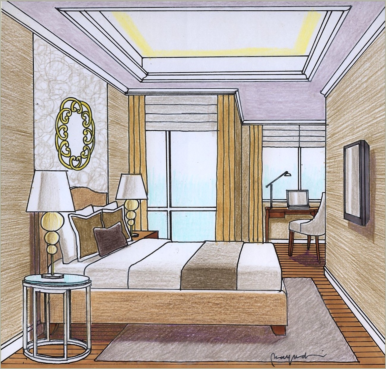 Sketsa Desain Interior Ruang Tamu  Homecare24