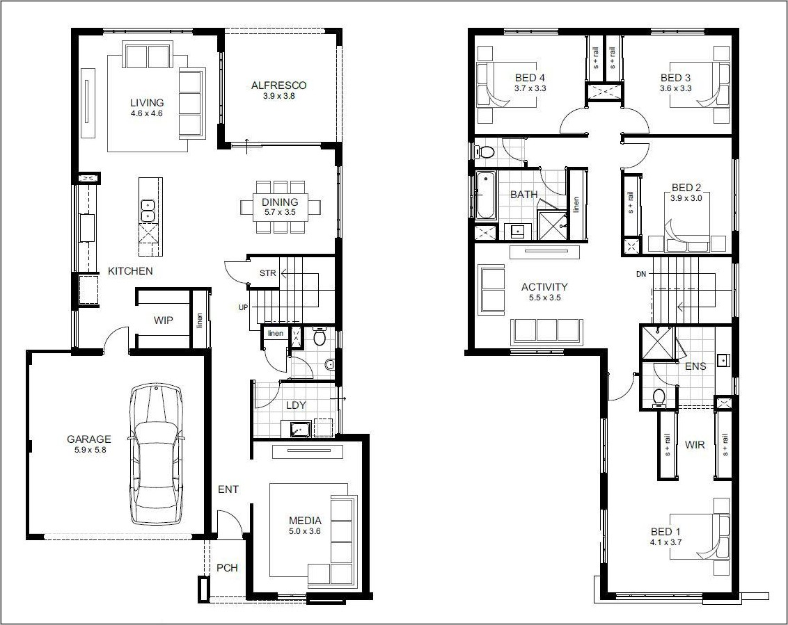 Desain Rumah 8x12 4 Kamar Tidur - Gambar Design Rumah - Denah Rumah Ukuran 8x12 Kamar 4