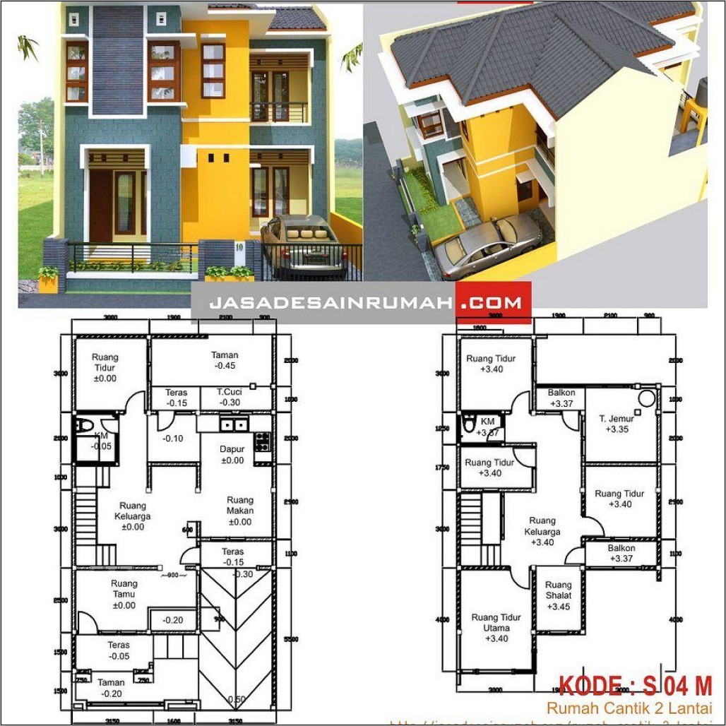 Download Denah Rumah 2 Lantai Pdf - Gambar Design Rumah - Denah Rumah 2 Lantai Lengkap Dengan Tampak Pdf